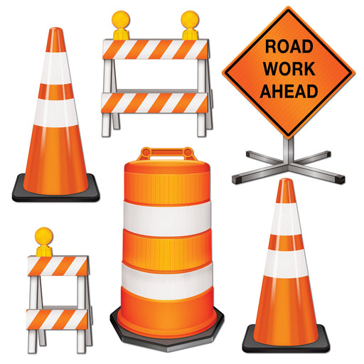 Road Crew Cutouts – 11"-18" – (6/Pkg) by Beistle for Construction Printed