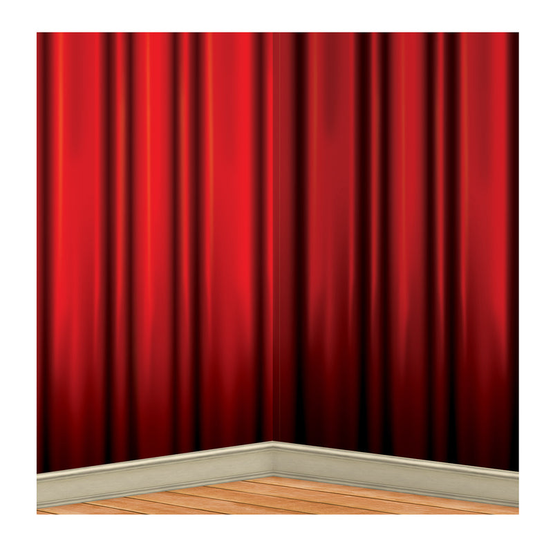 Red Curtain Backdrop – 4' x 30' – (1/Pkg) by Beistle for Awards Night Backdrops