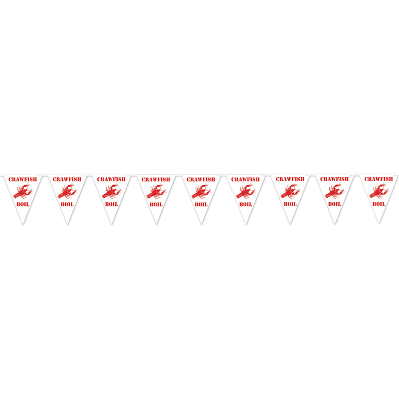 Crawfish Boil Pennant Banner – 11" x 12' – (1/Pkg) by Beistle for Mardi Gras Pennant Banners