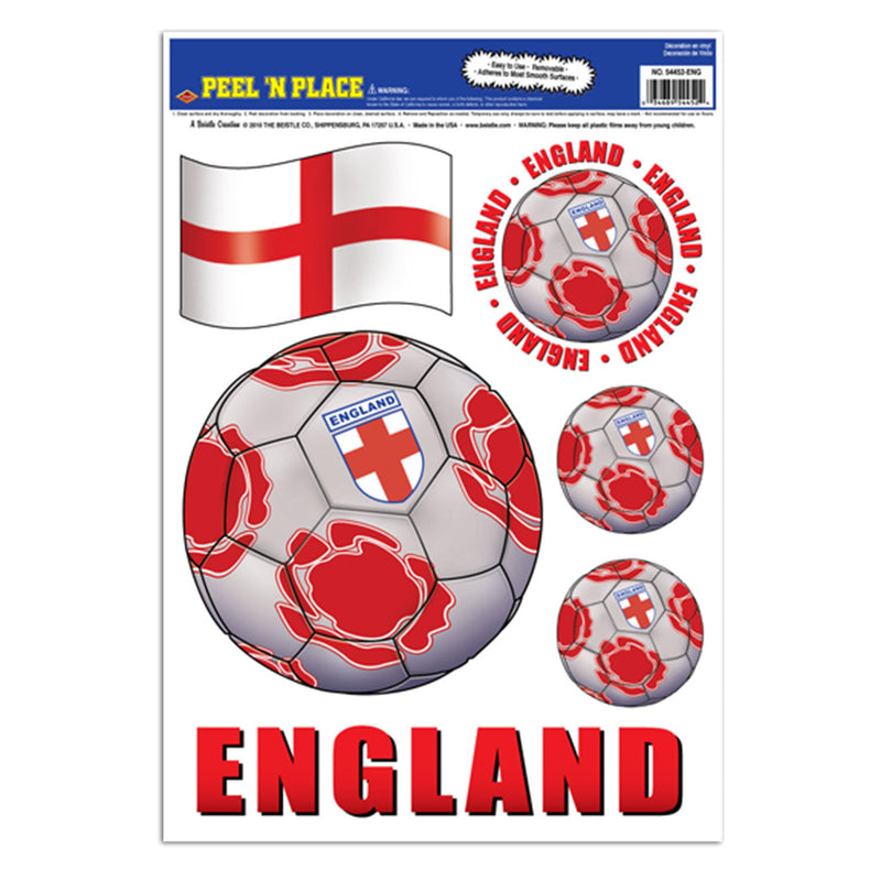 Peel 'N Place - England – 12" x 17" Sh – (6/Sh) by Beistle for Soccer Peel 'N Place
