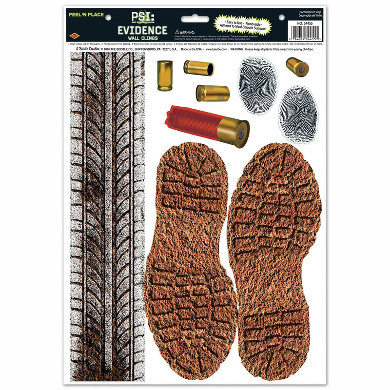 PSI Evidence Peel 'N Place – 12" x 17" Sh – (10/Sh) by Beistle for Crime Scene Peel 'N Place