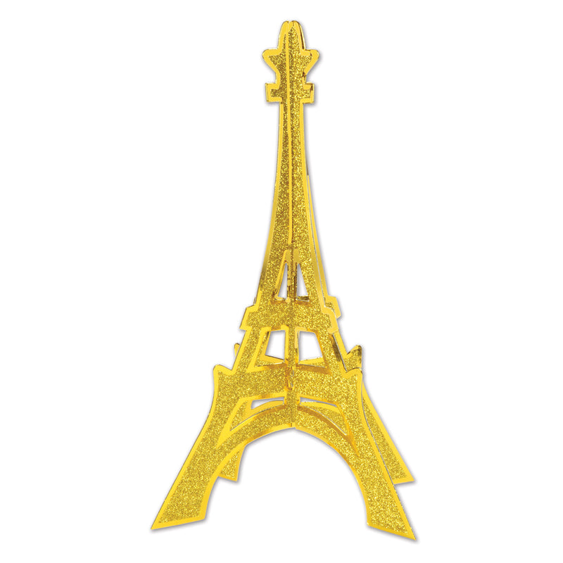 3-D Glittered Eiffel Tower Centerpiece – 12" – (1/Pkg) by Beistle for French 3-D