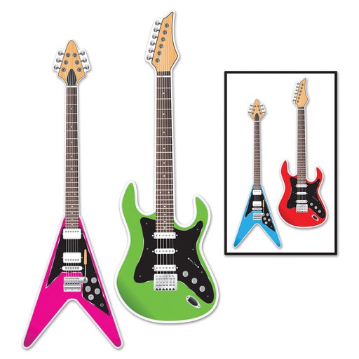 Guitar Cutouts – 3' – (2/Pkg) by Beistle for 80's Printed