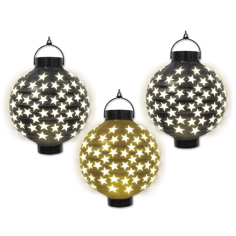 Light-Up Paper Lanterns – 8" – (3/Pkg) by Beistle for New Years Lanterns
