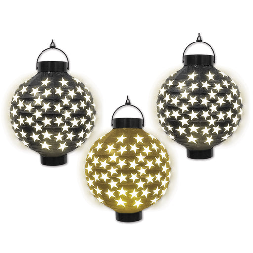 Light-Up Paper Lanterns – 8" – (3/Pkg) by Beistle for New Years Lanterns