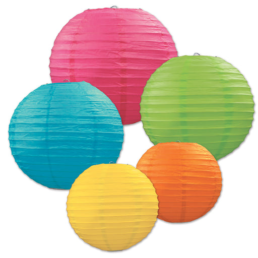 Paper Lantern Assortment – Asstd – (5/Pkg) by Beistle for General Occasion Lanterns