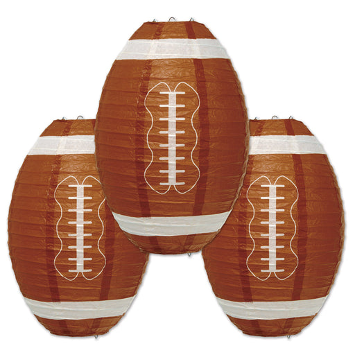 Football Paper Lanterns – 11" – (3/Pkg) by Beistle for Football Lanterns