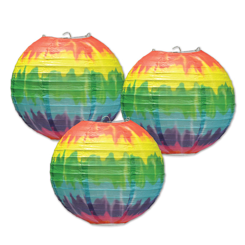 Tie-Dyed Paper Lanterns – 9½" – (3/Pkg)