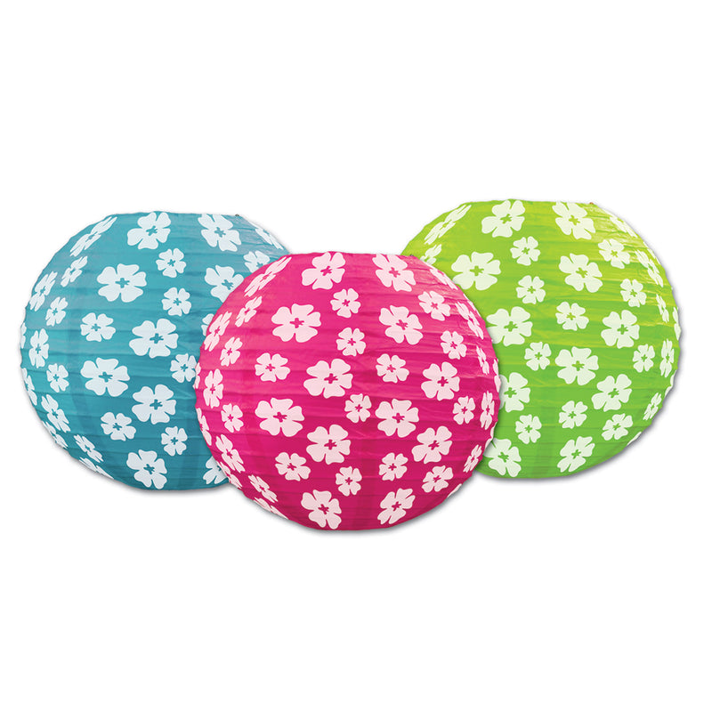 Hibiscus Paper Lanterns – 9½" – (3/Pkg)