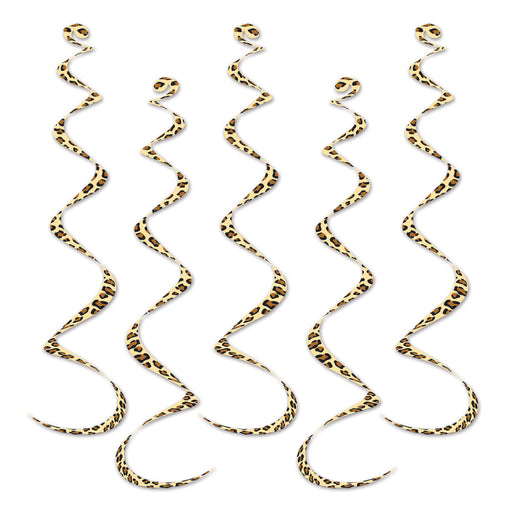 Printed Leopard Print Whirls – 24" – (5/Pkg) by Beistle for Jungle Whirls