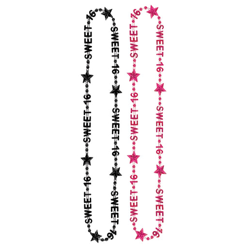 Sweet 16 Beads-Of-Expression – 35" – (2/Card) by Beistle for Sweet 16 Novelty Beads