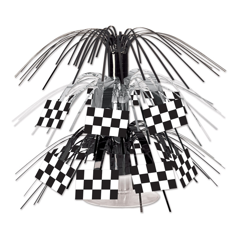 Checkered Flag Mini Cascade Centerpiece – 7½" – (1/Pkg) by Beistle for Racing Icon Cascades