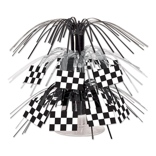 Checkered Flag Mini Cascade Centerpiece – 7½" – (1/Pkg) by Beistle for Racing Icon Cascades
