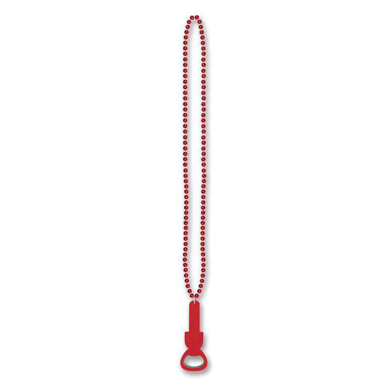 Beads w/Bottle Opener – 36" – (1/Card) by Beistle for General Occasion Beads with Medallion