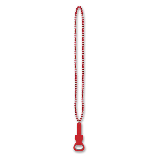 Beads w/Bottle Opener – 36" – (1/Card) by Beistle for General Occasion Beads with Medallion