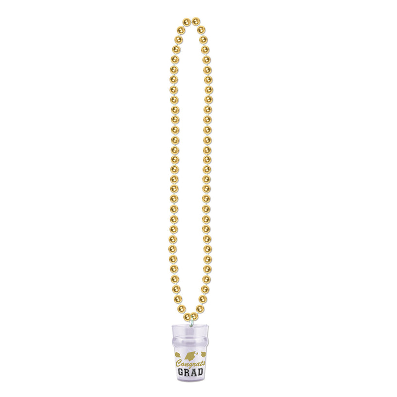Beads w/Grad Glass – 33"/2½ Oz – (1/Card) by Beistle for Graduation Beads with Medallion