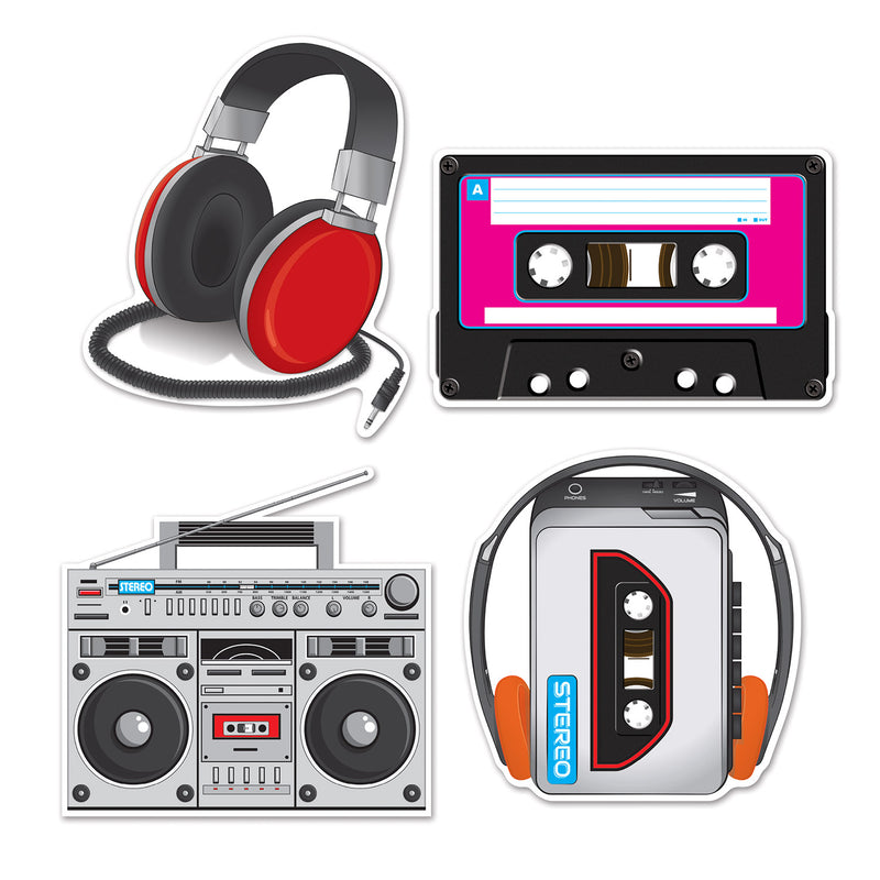 Cassette Player Cutouts – 12"-14" – (4/Pkg)