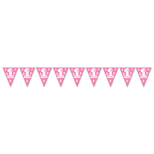 "1st" Birthday Pennant Banner – 11" x 12' – (1/Pkg) by Beistle for 1st Birthday Pennant Banners