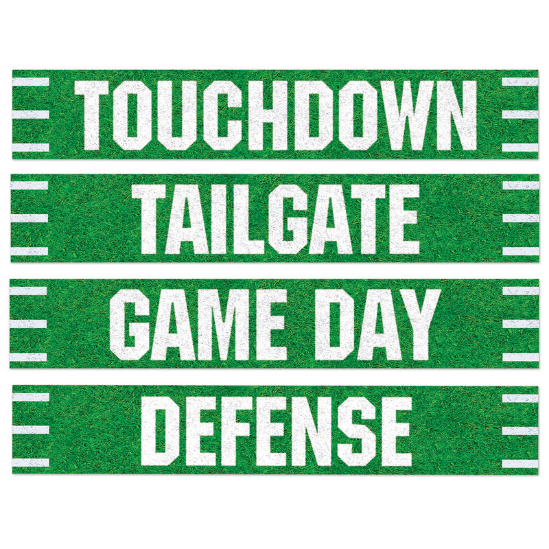 Football Street Sign Cutouts – 4" x 24" – (4/Pkg) by Beistle for Football Printed