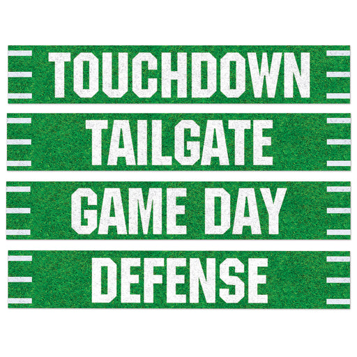 Football Street Sign Cutouts – 4" x 24" – (4/Pkg) by Beistle for Football Printed