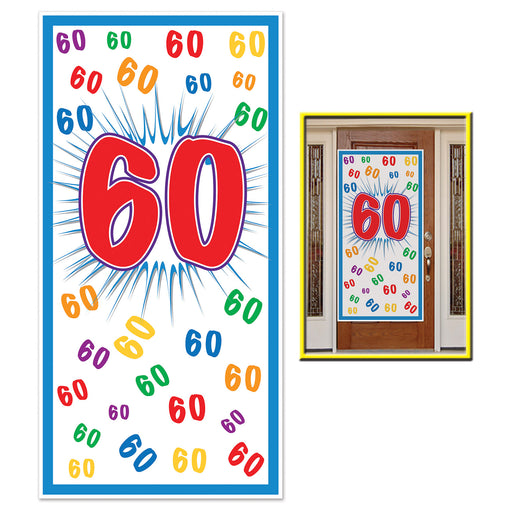"60" Door Cover – 5' x 30" – (1/Pkg) by Beistle for Birthday-Age Specific Door Covers