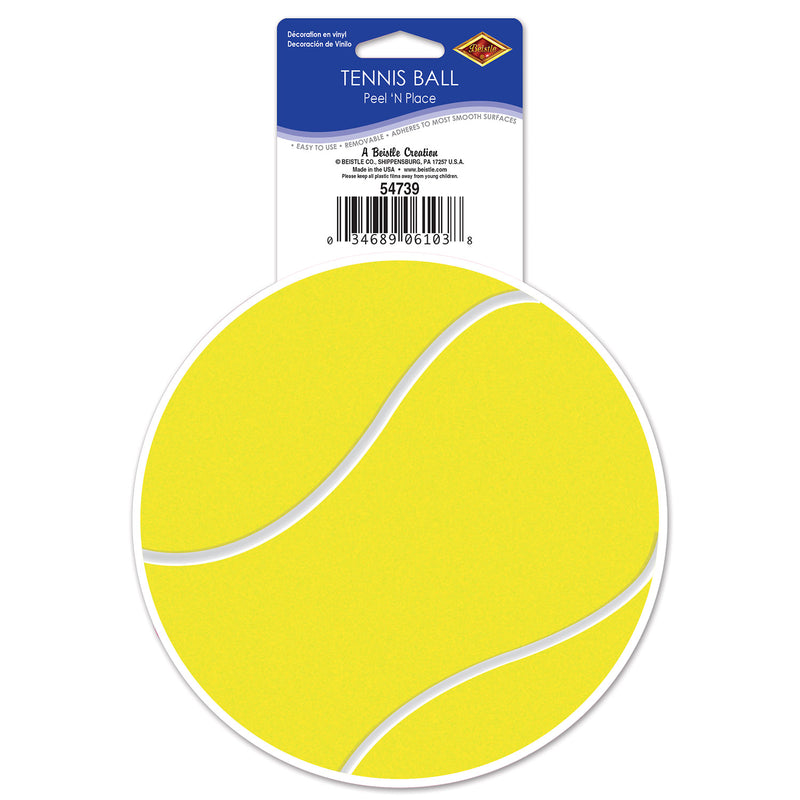 Tennis Ball Peel 'N Place – 5¼" Sh – (1/Sh) by Beistle for Tennis Peel 'N Place