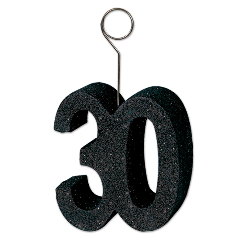 Glittered "30" Photo/Balloon Holder – 6 Oz