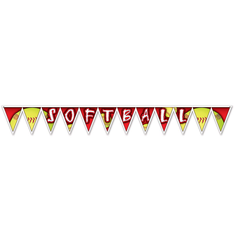Softball Pennant Banner – 11" x 7' 4" – (1/Pkg) by Beistle for Sports Pennant Banners