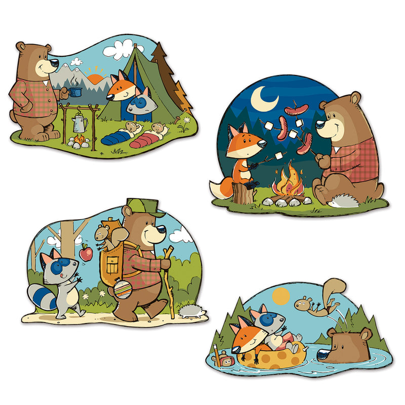 Woodland Friends Cutouts – 15"-16" – (4/Pkg) by Beistle for Woodland Friends Printed