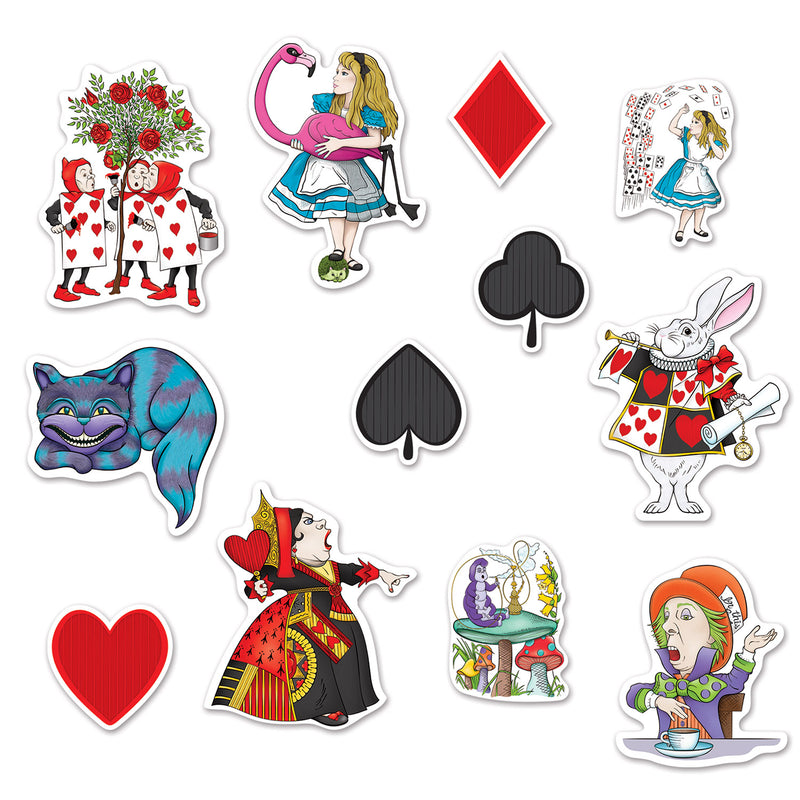 Alice In Wonderland Cutouts – 6"-12" – (12/Pkg)