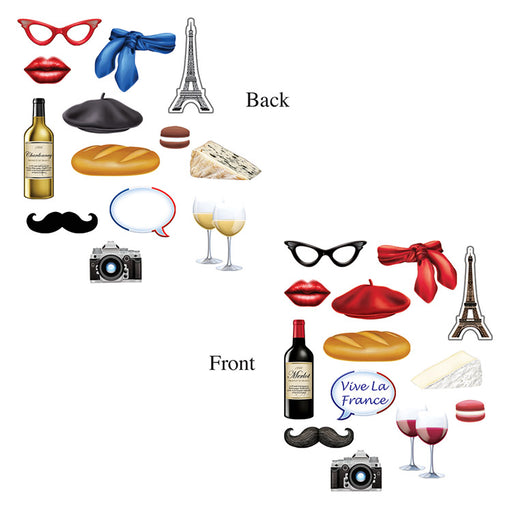 French Photo Fun Signs – 3½"-12" – (14/Pkg) by Beistle for French Photo Fun Signs