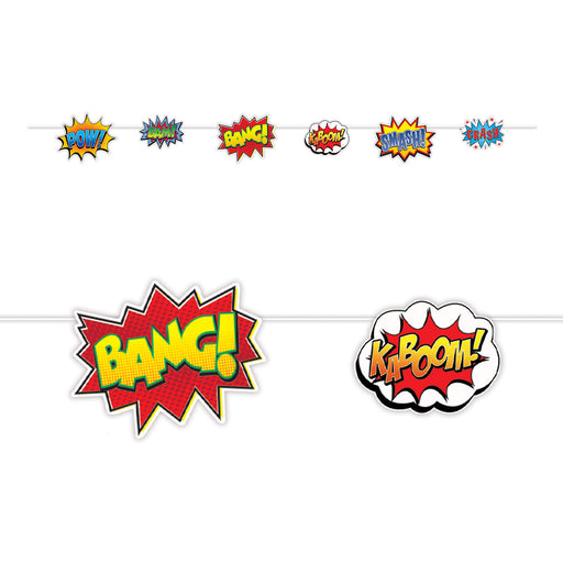 Hero Action Signs Streamer – 8¼" x 9' – (1/Pkg) by Beistle for Heroes Streamers
