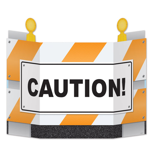Construction Barricade Stand-Up – 3' 1" x 27¼" – (1/Pkg) by Beistle for Construction Photo Props