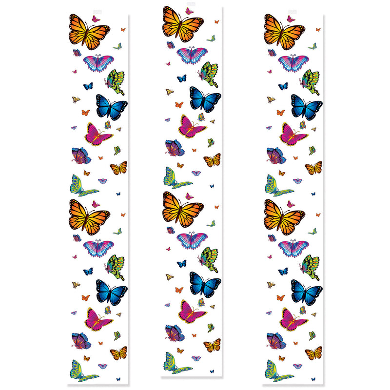 Butterfly Party Panels – 12" x 6' – (3/Pkg) by Beistle for Spring/Summer Party Panels
