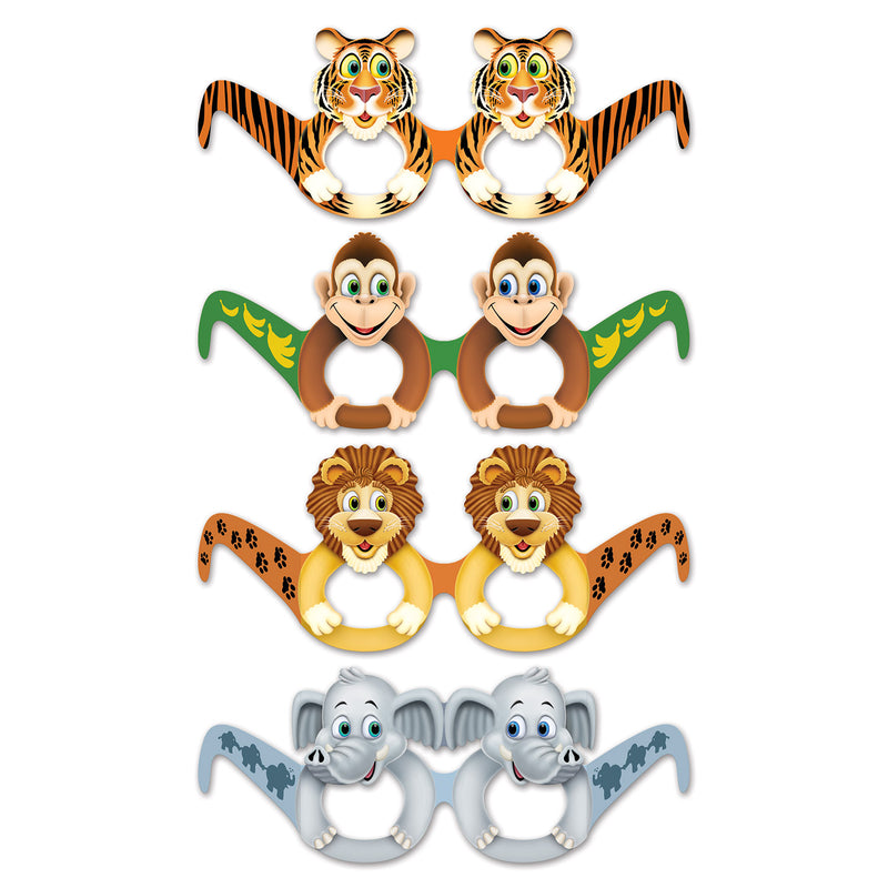 Jungle Animal Eyeglasses – (12/Pkg) by Beistle for Jungle Eyeglasses