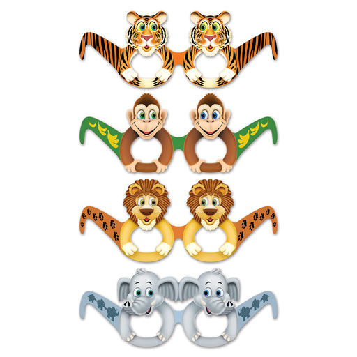 Jungle Animal Eyeglasses – (12/Pkg) by Beistle for Jungle Eyeglasses