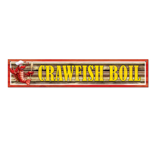 Crawfish Boil Banner – 12" x 5' – (1/Pkg) by Beistle for Mardi Gras All-Weather