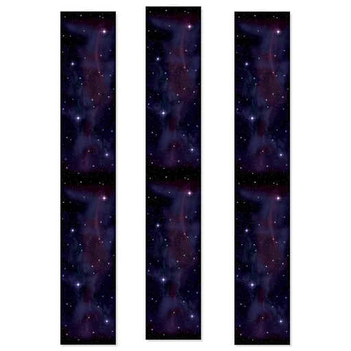Starry Night Party Panels – 12" x 6' – (3/Pkg) by Beistle for Space Party Panels