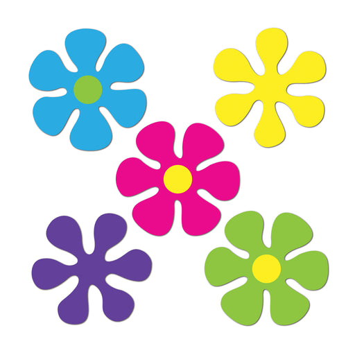 Mini Retro Flower Cutouts – 4½" – (10/Pkg) by Beistle for 60's Printed