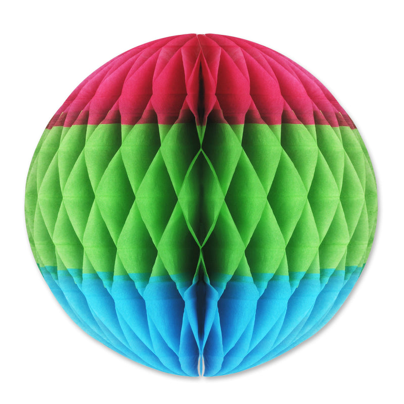 Tri-Color Tissue Ball – 12" – (1/Pkg) by Beistle for Luau Tissue