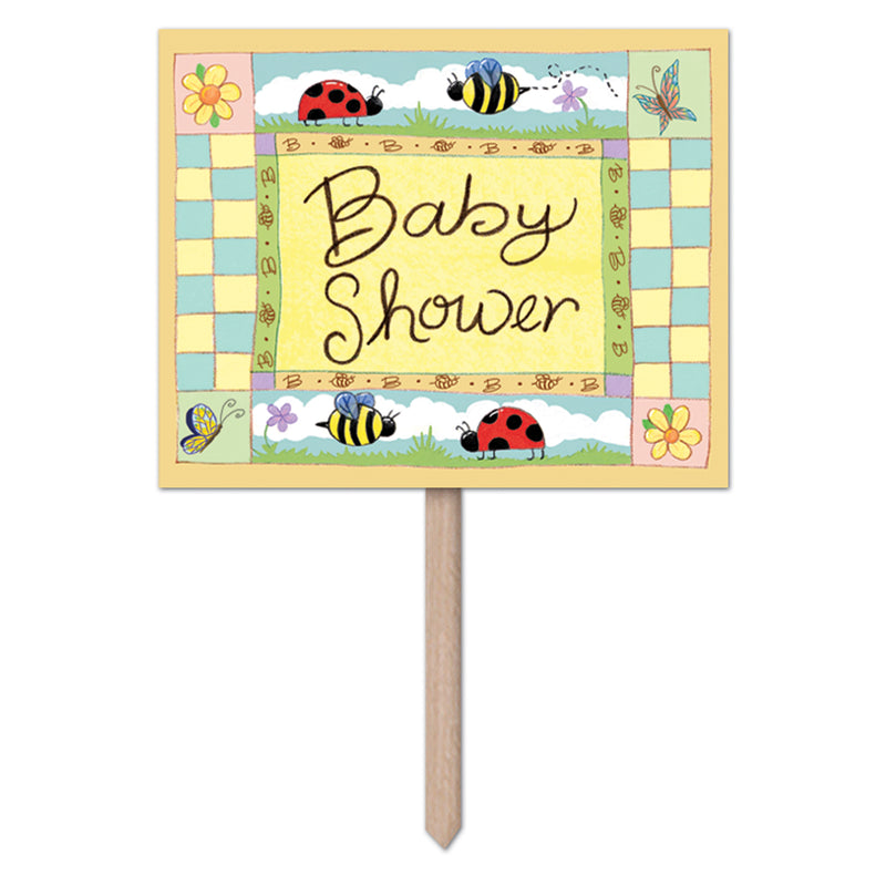 B Is For Baby Yard Sign – 12" x 15" by Beistle for Baby Shower Yard Signs