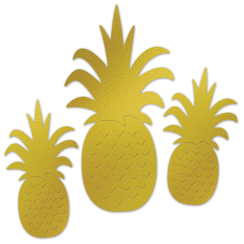 Foil Pineapple Silhouettes – Asstd – (3/Pkg)