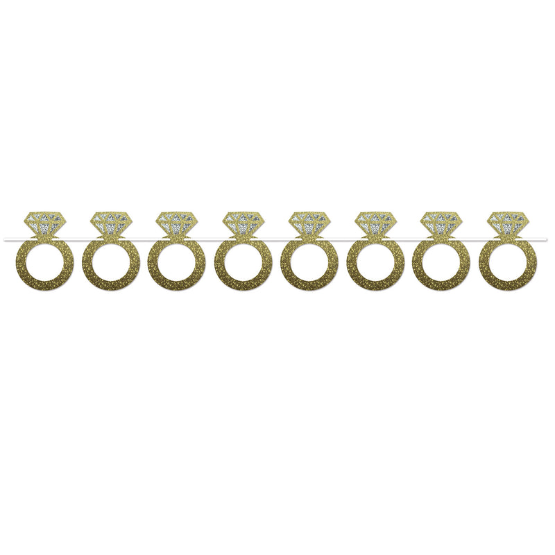 Diamond Rings Streamer – 6" x 6' – (1/Pkg) by Beistle for Wedding Streamers