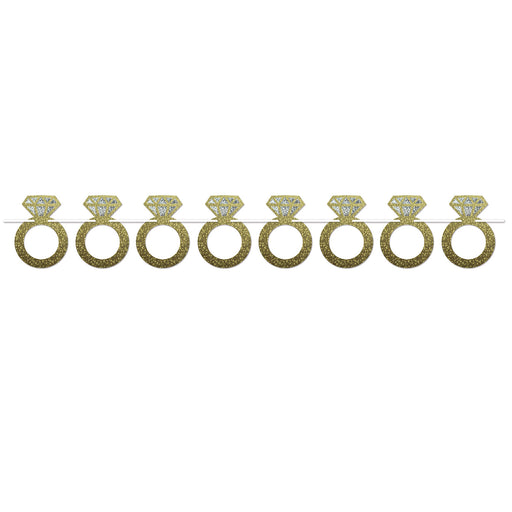 Diamond Rings Streamer – 6" x 6' – (1/Pkg) by Beistle for Wedding Streamers