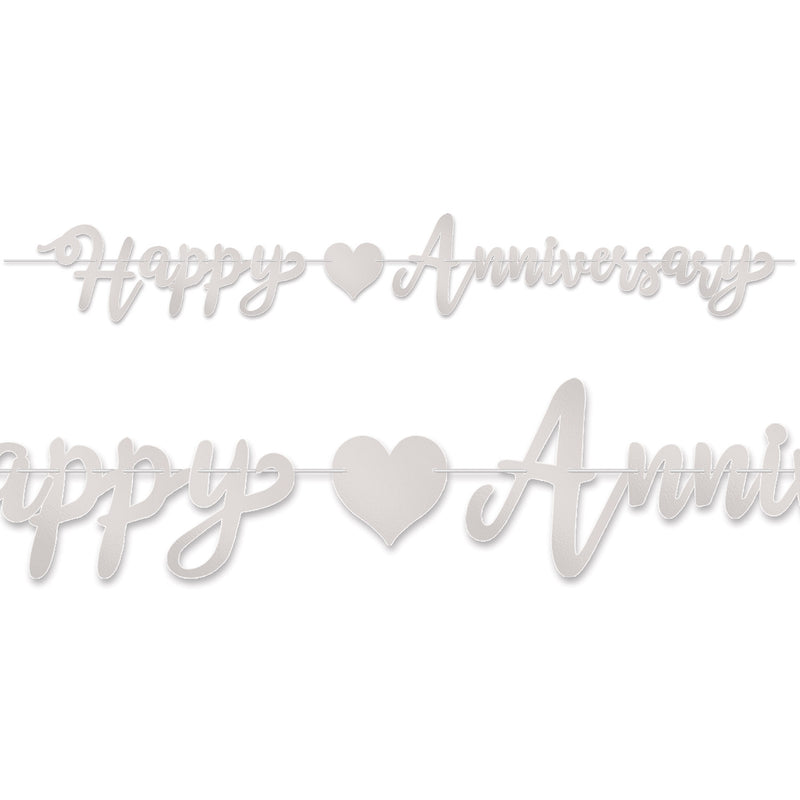 Foil Happy Anniversary Streamer – 7½" x 6' – (1/Pkg) by Beistle for Anniversary Streamers