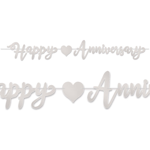 Foil Happy Anniversary Streamer – 7½" x 6' – (1/Pkg) by Beistle for Anniversary Streamers