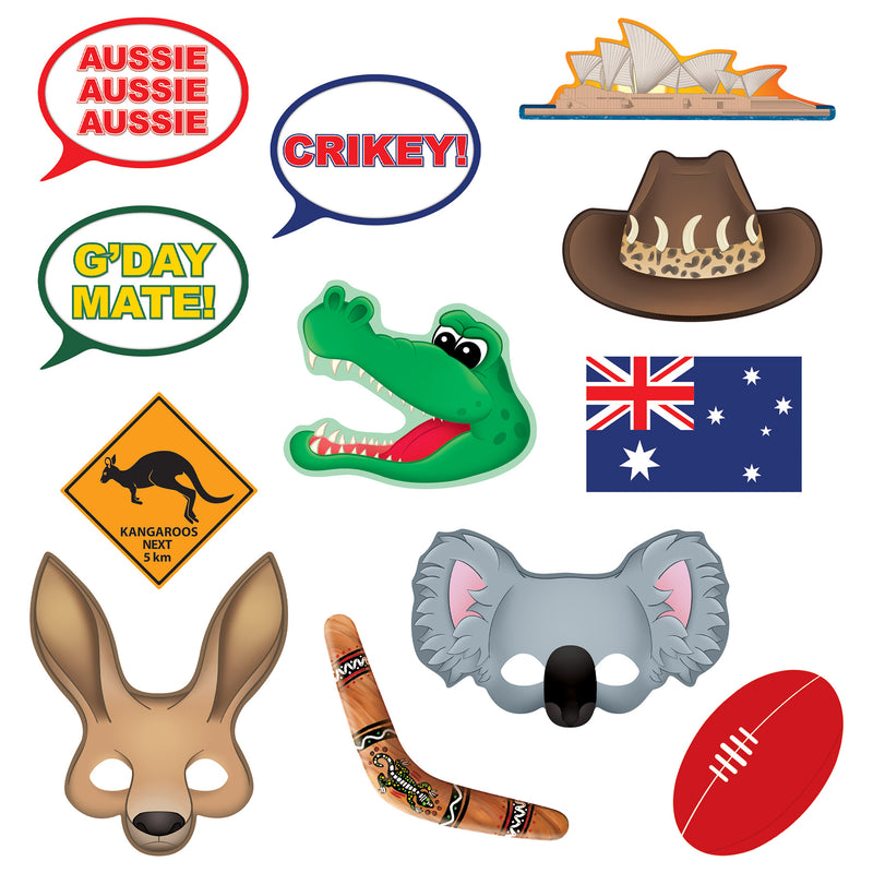Australian Photo Fun Signs – 6½"-11" – (12/Pkg)