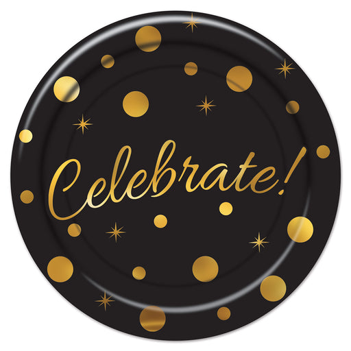 Celebrate! Plates – 9" – (8/Pkg) by Beistle for Awards Night Plates-Dinner