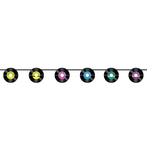 Records Streamer – 7" x 8' – (1/Pkg) by Beistle for 50's/Rock & Roll Streamers
