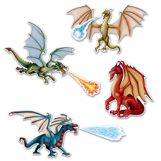 Dragon Cutouts – 8½"-20½" – (7/Pkg) by Beistle for Fantasy Printed
